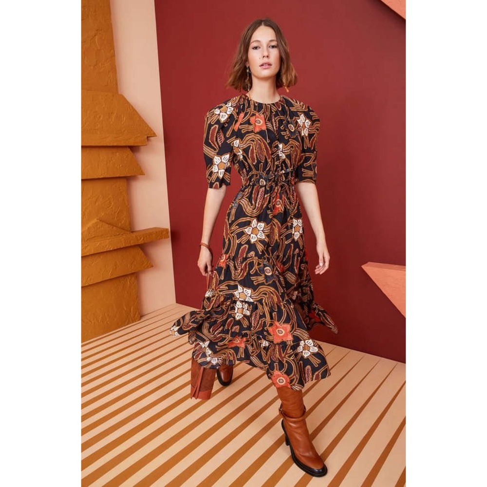 Ulla Johnson Zeenat Dress in Onyx, Women's US Size 10